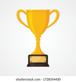 Best simple championship or competition trophy. Gold cup trophy icon symbol in flat style. Vector illustration EPS.8 EPS.10