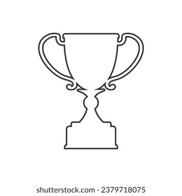 Best simple championship or competition trophy line icon isolated white background. Flat style cup trophy icon. Vector illustration