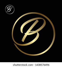 Best simple vector letter B with color gold on the black background. Letter b symbol for your best business icon. Vector illustration EPS.8 EPS.10