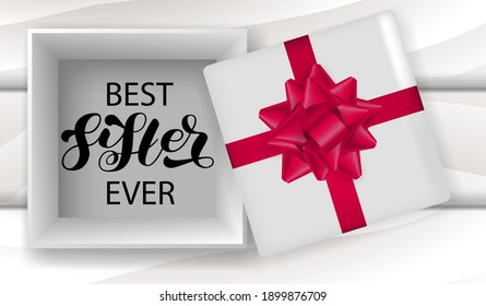 Best Sister ever brush lettering. Word for banner or poster. Vector illustration