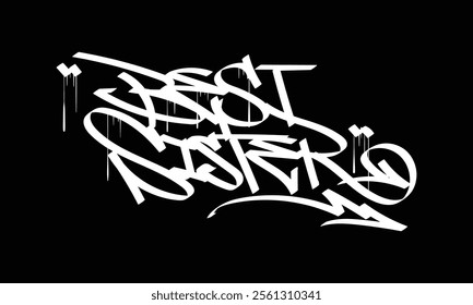 BEST SISTER graffiti tag style design