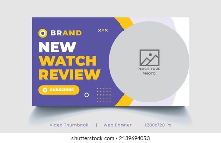Best smart watch video thumbnail or web banner template