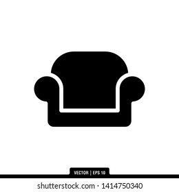 The best sofa icon vector, illustration logo template in trendy style. Can be used for many purposes.
