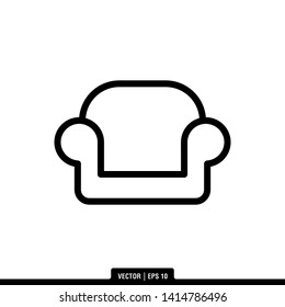 The best sofa icon vector, illustration logo template in trendy style. Can be used for many purposes.
