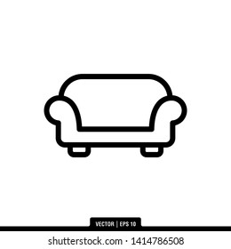 The best sofa icon vector, illustration logo template in trendy style. Can be used for many purposes.
