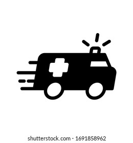 The best solid icon ambulance vector healthcare illustration 