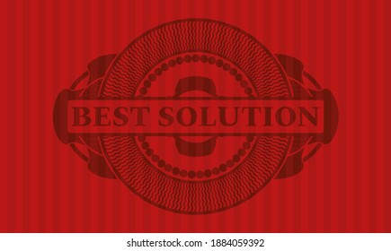 Best Solution text inside red color badge. Bars handsome background. Illustration. 