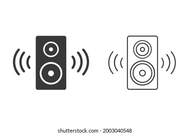 Best speaker icon set in trendy flat style