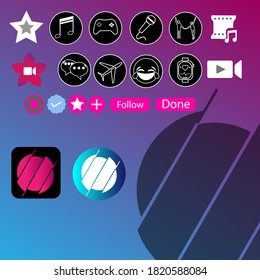 los mejores iconos específicos de triller con fondo y logotipo de color