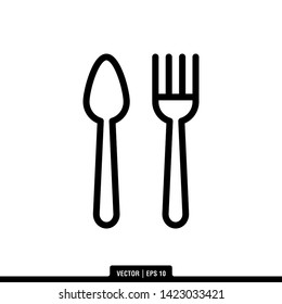 The best spoon and fork icon vector, illustration logo template in trendy style. Can be used for many purposes.
