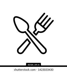 The best spoon and fork icon vector, illustration logo template in trendy style. Can be used for many purposes.
