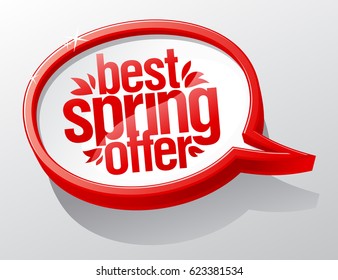 Best spring offer red speech bubble