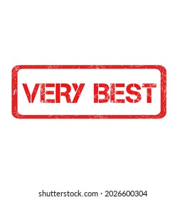 best stamp. Red verified rectangular rubber stamp icon isolated on white background, VERY BEST label. best simple icon