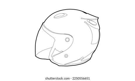 The best standard half face motorcycle helmet outline icon, vector illustration in trendy styles. Editable graphic resources for many purposes.