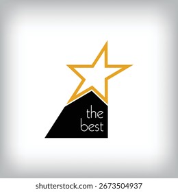 La mejor taza de la estrella, diverso logotipo del diseño. Identidad de diseño única. Plantilla de logotipo de taza ganada simple.