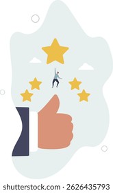 Best star rating, high quality product or good quality service, excellence customer feedback, user experience or five stars ranking concept. character life .