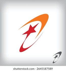 Best star rotation logo. Unique design identity. Geometric success flat logo template.