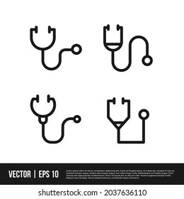 The best stethoscope line icon for your healthcare and medical design