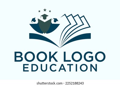 Best student with book logo vector. Education logo template design concept, student progress and success in learning.
