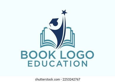 Best student with book logo vector. Education logo template design concept, student progress and success in learning.