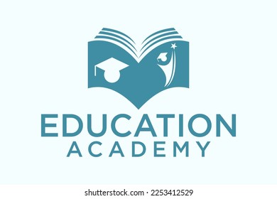 Best student with book logo vector. Education logo template design concept, student progress and success in learning.