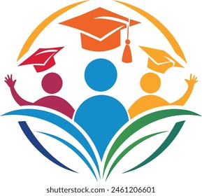 Best student with book logo vector. Education logo template design concept, student progress and success in learning