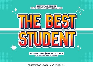 The Best Student Cartoon Editable Text Effect