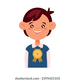 Best Student proudly wearing a gold medal