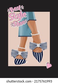 best style shoe slogan illustration art