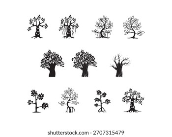 Las mejores colecciones de Vector de árbol con estilo, perfectas para diseños de doodle y decoración