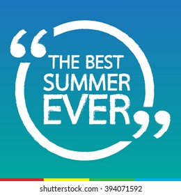 THE BEST SUMMER EVER Lettering Illustration design