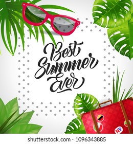 Best summer ever lettering in tropics