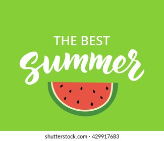 Best Summer Hand Drawn Brush Lettering Stock Vector (Royalty Free ...