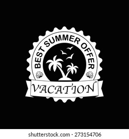 Best summer offer vacation retro emblem