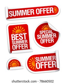 Best summer offers stickers set