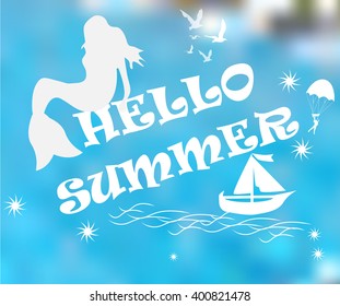 The Best Summer  Poster. Vector Background.