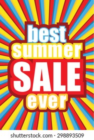 Best Summer Sale Ever. Colorful Typographic Design. Vector Illustration.