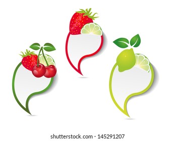 Best summer sale sticker or label set with fruit.