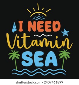 Best summer sea beaches sunshine typography or graphics tshirt design 