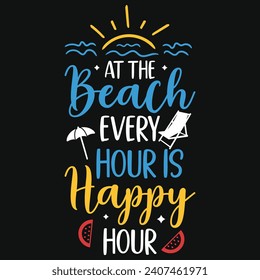 Best summer sea beaches sunshine typography or graphics tshirt design 