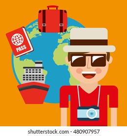 best summer vacation holiday vector illustration design