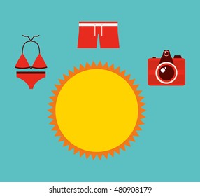 best summer vacation holiday vector illustration design