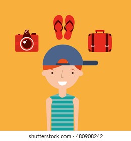 best summer vacation holiday vector illustration design