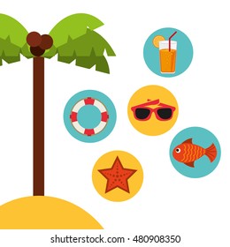 best summer vacation holiday vector illustration design