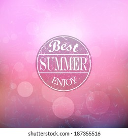 Best summer vacation label / blurred vector background