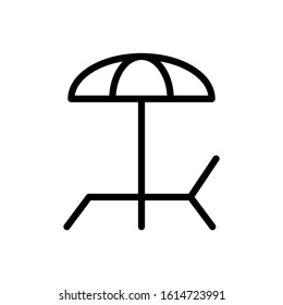 The best sunbed icon design. High quality vector illustration in trendy line style with black color. Suitable for many purposes.