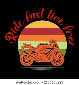 Best sunrise motor bike design and vector art