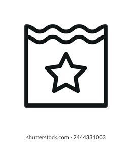 Best swimming pool isolated icon, swim pool with star vector symbol with editable stroke