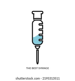 The best Syringe icon vector. Illustration of a symbol with a trendy design style. Suitable for many purposes.