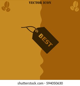 BEST tag vector  icon Coffee symbol background.